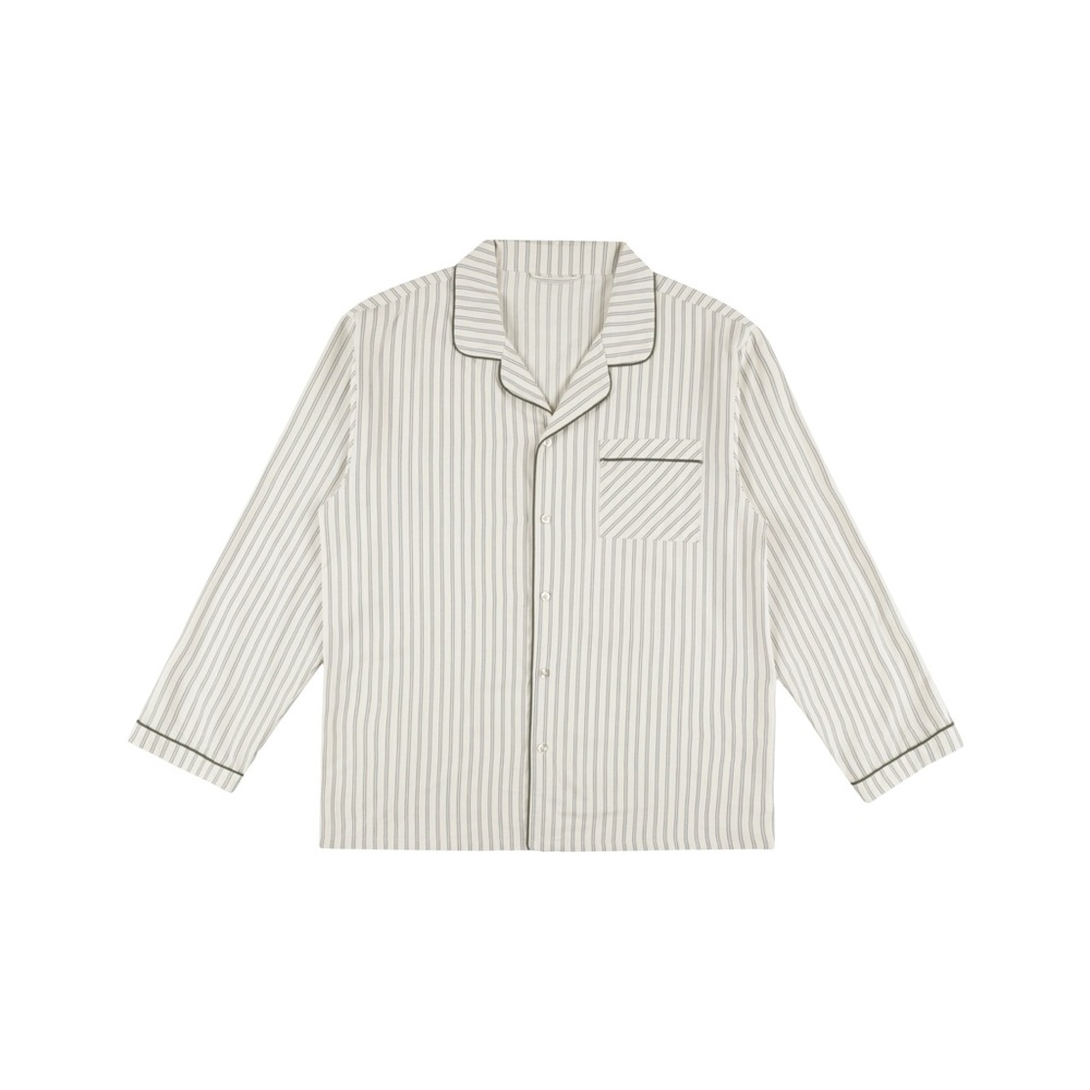 Rylee + Cru - Men's Pajama Top - Forest Pinstripe